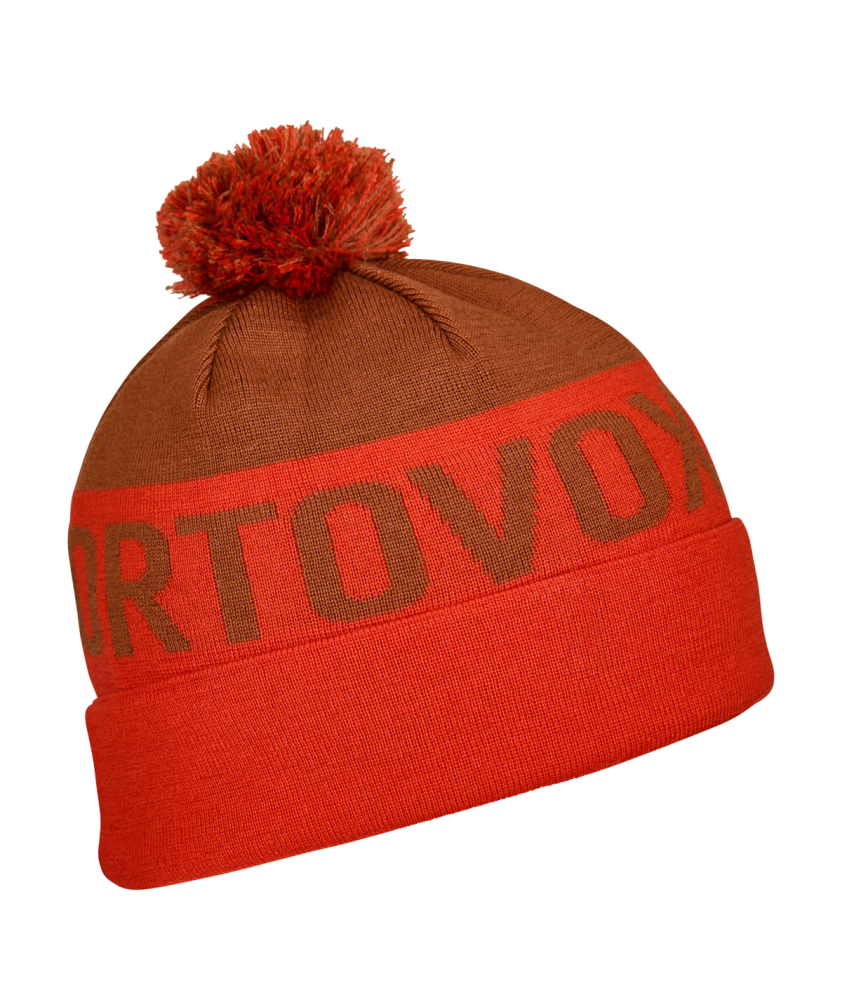 Čiapka ORTOVOX Bobble Knit Beanie hot orange