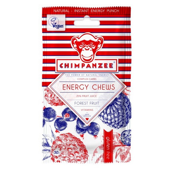 Cukríky CHIMPANZEE Energy Chews forest fruit 30g