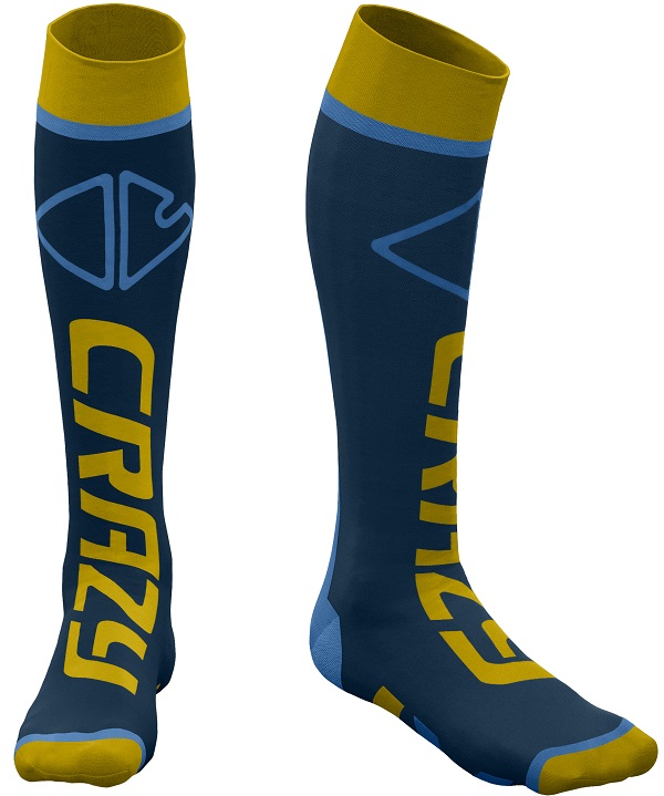Ponožky CRAZY IDEA Carbon socks ocra