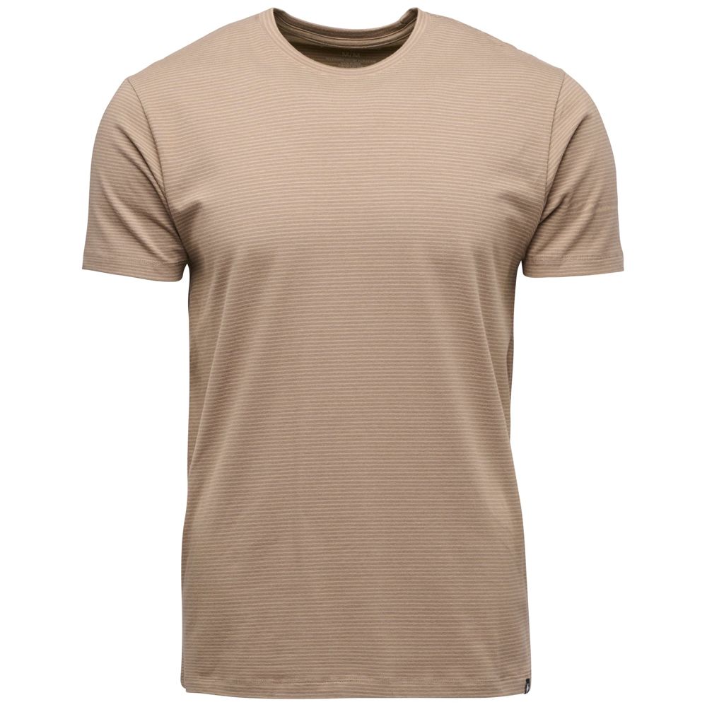 Tri�ko BLACK DIAMOND M Stripe SS Tee walnut-mushroom