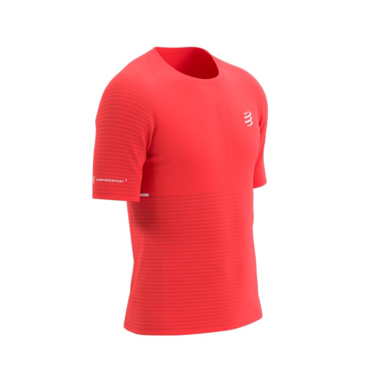 Triko COMPRESSPORT Pro Racing SS Tshirt M fluo red