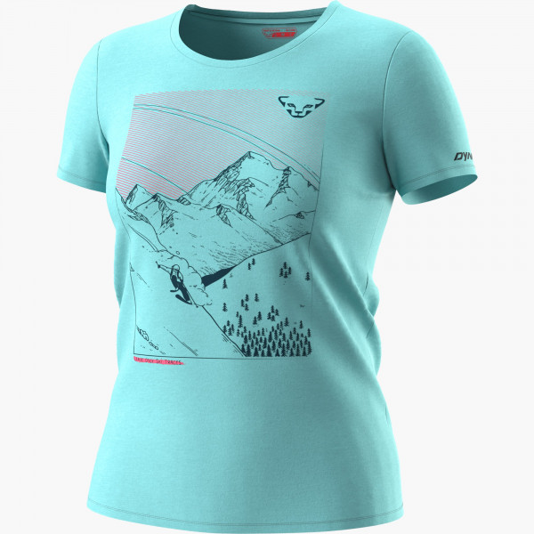 Tričko DYNAFIT Artist series DRI t-shirt W marine blue ski traces downhill