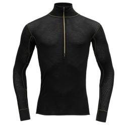 Triko DEVOLD Wool mesh 190 zip neck man caviar