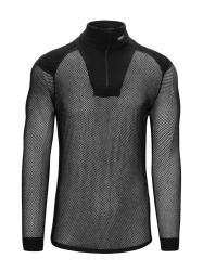 Triko BRYNJE Super Thermo dlh rukv Zip Polo w/inlay pnske ierne