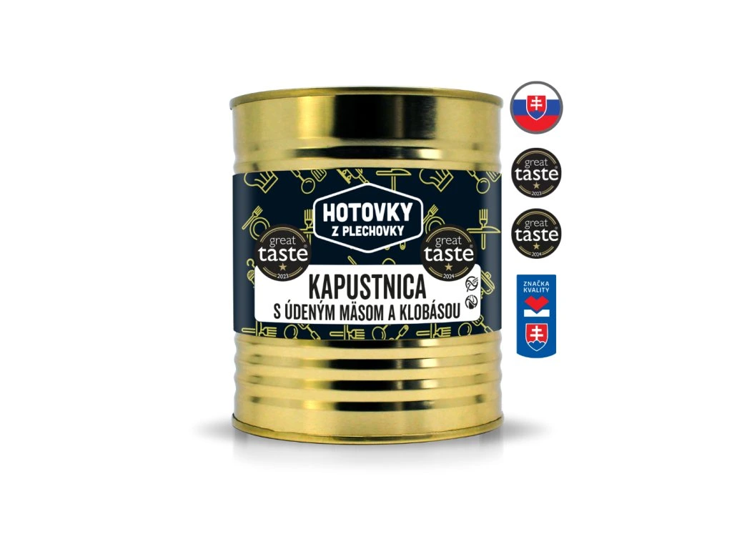 Kapustnica s denm msom a klobsov HOTOVKY Z PLECHOVKY 800ml