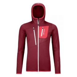 Mikina ORTOVOX Fleece Grid Hoody dark blood