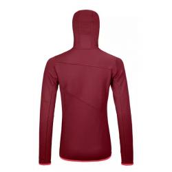 Mikina ORTOVOX Fleece Grid Hoody dark blood 2