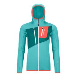Mikina ORTOVOX Ws Fleece Grid Hoody ice waterfall