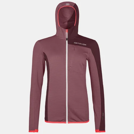 Mikina ORTOVOX Fleece Light Grid Hooded mountain rose