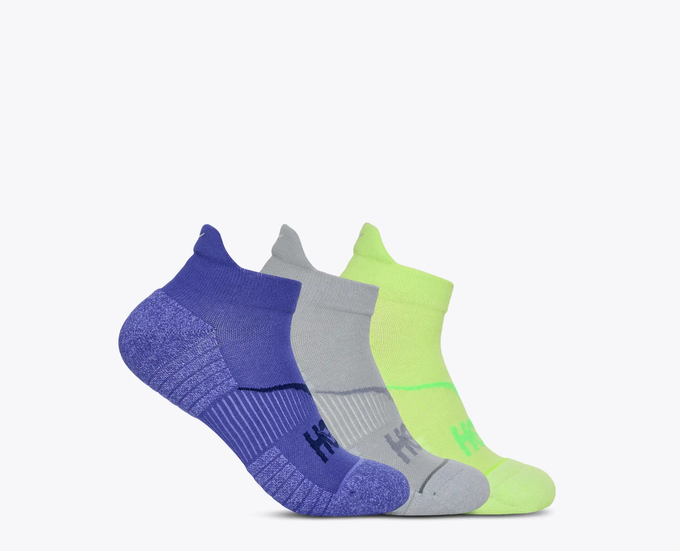 Pono�ky HOKA No-Show Run Sock 3-Pack celstl blue/minrl blue/neon yuzu