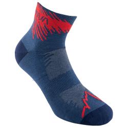 Pono�ky LA SPORTIVA Fast Run Socks deep sea/cherrry tomato