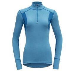 Triko DEVOLD Hiking Woman Half Zip Neck malibu skydiver