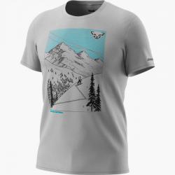 Tri�ko DYNAFIT Artist series DRI t-shirt alloy ski traces uphill