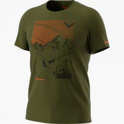 Triko DYNAFIT Artist series DRI t-shirt winter moss ski traces downhill