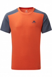 Tri�ko MOUNTAIN EQUIPMENT Headpoint block tee pumpkin/medieval blue