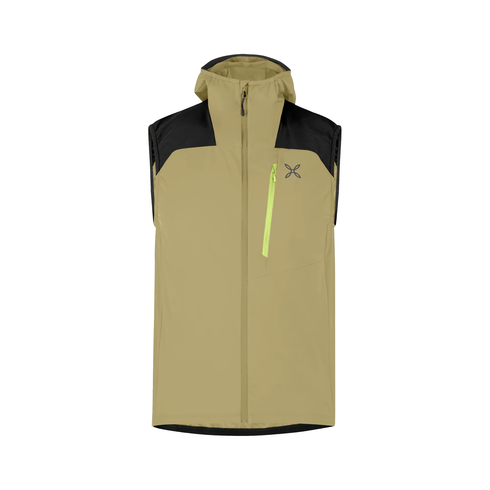 Vesta MONTURA Rise Hooded Vest desert beige/sunny lime